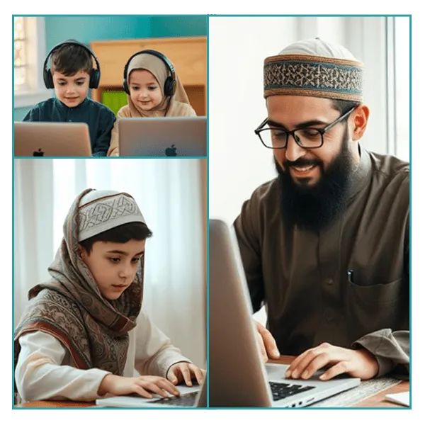 Child learning Noorani Qaida online